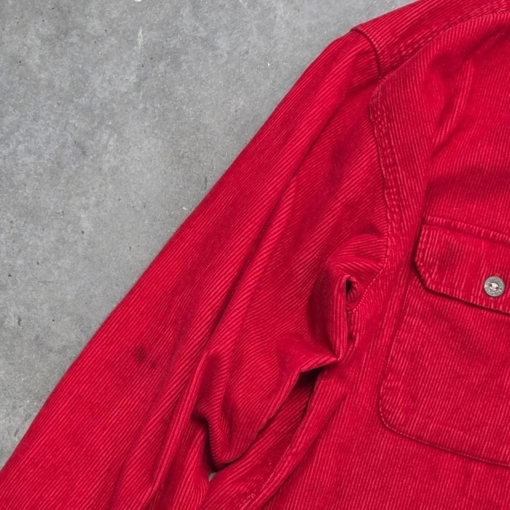 Vintage 80s 90s Marlboro Red corduroy quarter zip up shirt size medium - Picture 7 of 7